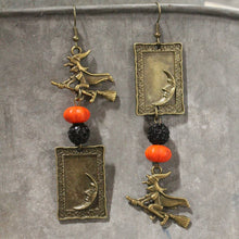 Load image into Gallery viewer, The Primitive Peddler Clocks Winding Down Dangle Earrings
