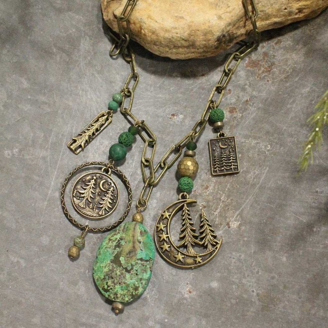 The Primitive Peddler Pine Patches Charm'd Necklace