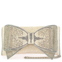 Load image into Gallery viewer, Mary Frances Fancy Bow Beaded Ivory Bow Crossbody Clutch
