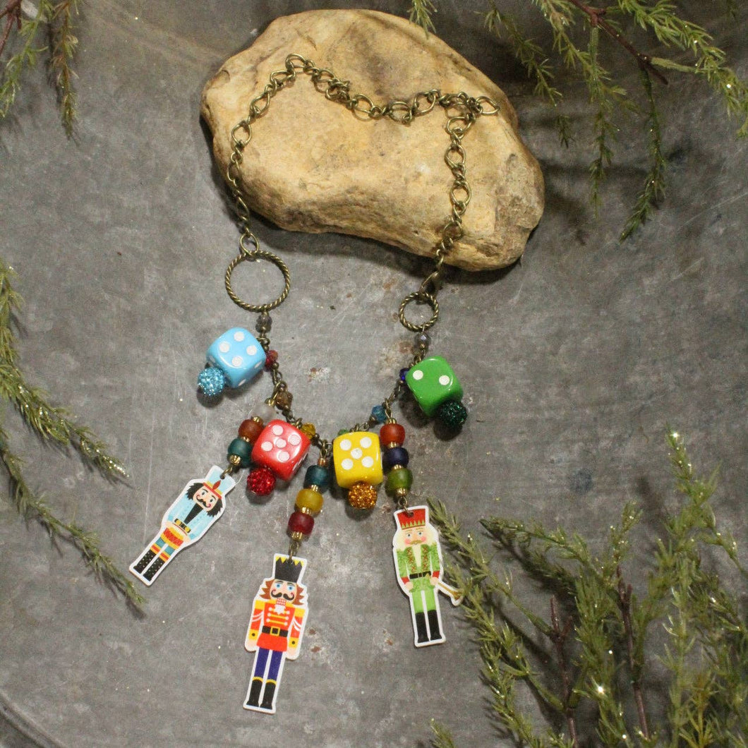 The Primitive Peddler Nutcrackers Game Day Charm'd Necklace