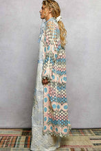 Load image into Gallery viewer, Pol Clothing Crochet Stripe Open-Knit Scalloped Long Sleeve Cardigan
