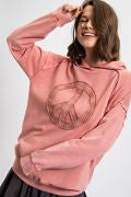 Load image into Gallery viewer, Easel Peace Washed Terry Knit Pullover Hoodie
