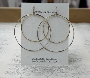 Ken's Jewelry Silver & Gold XLarge Double Circle Earring