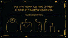 Load image into Gallery viewer, Market of Stars Love Language Heart and Floral Print Linen Tote Bag
