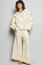 Load image into Gallery viewer, Pol Clothing Eyelet Ruffle Raw Edge Trim Lace Solid Knit Top
