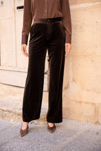 Load image into Gallery viewer, CHOKLATE PARIS High-waisted straight-cut velvet trousers
