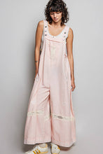 Load image into Gallery viewer, Pol Clothing Lace Trim Vintage Washing Denim Linen Overall
