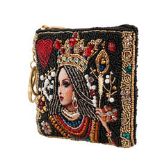 Load image into Gallery viewer, Mary Frances The Queen Playing Card Beaded Coin Purse
