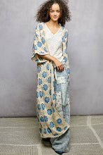 Load image into Gallery viewer, Pol Clothing 3/4 Sleeve Floral Pattern Crochet Maxi Open Cardigan Top
