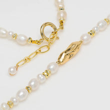 Load image into Gallery viewer, Aqua Geo Pearl Bracelet with Gold Accent

