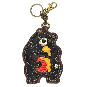 Chala Coin Purse/Key Fob Black Bear