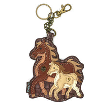 Load image into Gallery viewer, Chala Coin Purse/Key Fob Horse Family
