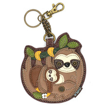 Load image into Gallery viewer, Chala Coin Purse/Key Fob Sloth Family
