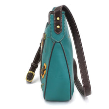 Load image into Gallery viewer, Chala Crescent Crossbody Sloth Turquoise
