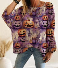 Load image into Gallery viewer, Mccolin Halloween Themed Knit Blouse
