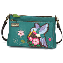 Load image into Gallery viewer, Chala Deluxe Crossbody Hummingbird/Turquoise.
