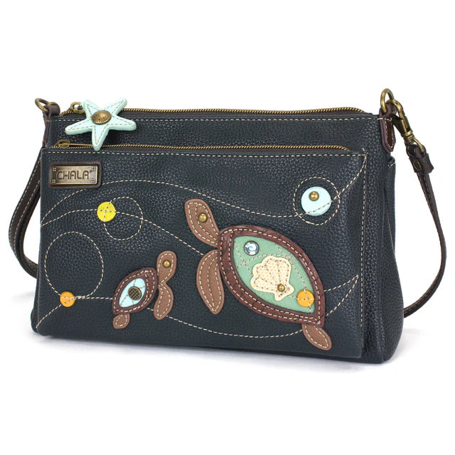 Chala Deluxe Crossbody Two Turtles Navy