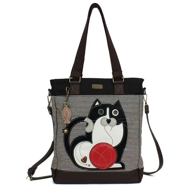 Chala Work Tote Fat Cat Black Stripe