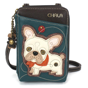 Chala Wallet Crossbody French Bulldog Turquoise