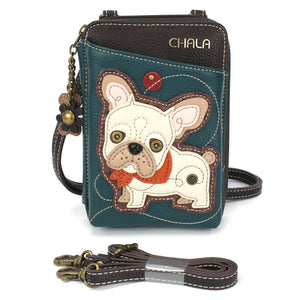 Chala Wallet Crossbody French Bulldog Turquoise