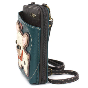 Chala Wallet Crossbody French Bulldog Turquoise