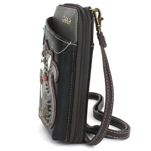 Chala Wallet Crossbody Gray Tabby Cat Black