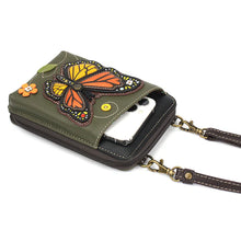 Load image into Gallery viewer, Chala Wallet Crossbody Monarch Butterfly Olive
