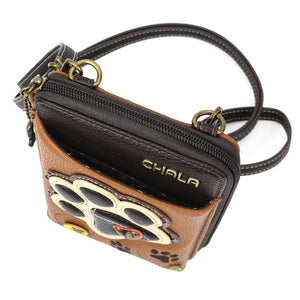 Chala Wallet Crossbody Pawprint Brown