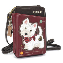 Load image into Gallery viewer, Chala Wallet Crossbody Westie Maroon
