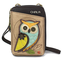 Load image into Gallery viewer, Chala Wallet Crossbody Owl A Taupe
