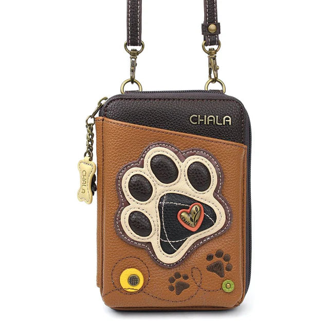 Chala Wallet Crossbody Pawprint Brown