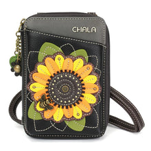 Load image into Gallery viewer, Chala Wallet Crossbody Sunflower Black
