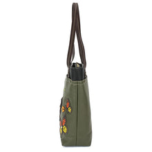 Load image into Gallery viewer, Chala Deluxe Everyday Tote Monarch Butterfly Olive
