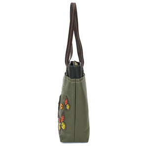 Chala Deluxe Everyday Tote Monarch Butterfly Olive