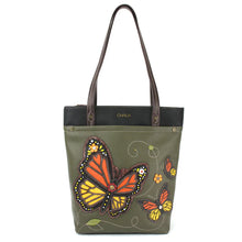 Load image into Gallery viewer, Chala Deluxe Everyday Tote Monarch Butterfly Olive
