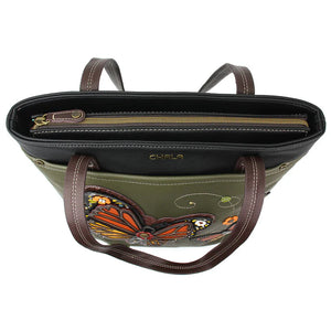 Chala Deluxe Everyday Tote Monarch Butterfly Olive