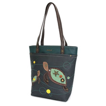 Load image into Gallery viewer, Chala Deluxe Everyday Tote Turtles Navy
