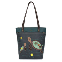 Load image into Gallery viewer, Chala Deluxe Everyday Tote Turtles Navy
