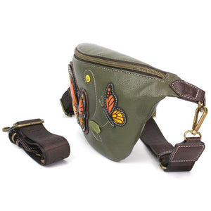 Chala Fanny Pack Monarch Butterfly Olive