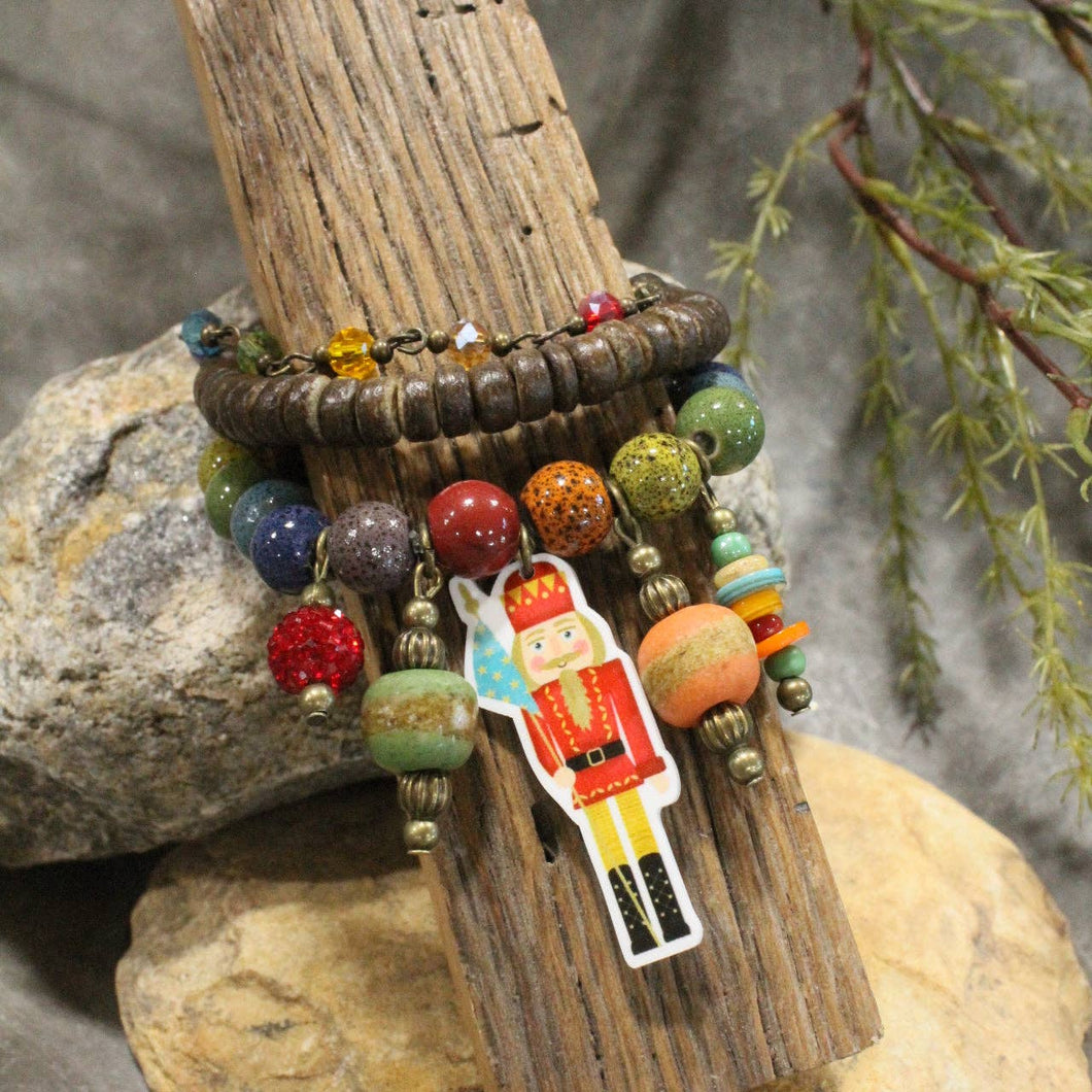 The Primitive Peddler Nutcracker Parade Charm'd Stretch Bracelet Set