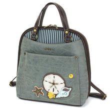 Load image into Gallery viewer, Chala Convertible Backpack Purse Sand Dollar Indigo
