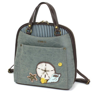 Chala Convertible Backpack Purse Sand Dollar Indigo