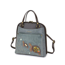 Load image into Gallery viewer, Chala Convertible Backpack Purse Turtle Indigo
