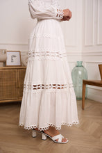Load image into Gallery viewer, Choklate Paris Ellie Long Skirt in Openwork Cotton

