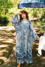 Load image into Gallery viewer, Market of Stars Let The Light In Opera Duster Kimono Robe Blue Delft Toile 

