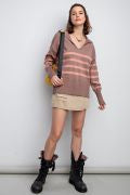 Load image into Gallery viewer, Easel Sailor Collar Stripe Knitted Top
