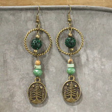 Load image into Gallery viewer, The Primitive Peddler Pine Patches Dangle Earrings
