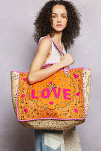 Load image into Gallery viewer, Pol Clothing LOVE Bandana Quilted Tote Bag
