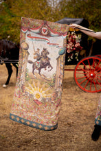 Load image into Gallery viewer, Market of Stars Love Revolution Bohemian Scarf with sun, horse, &amp; florals
