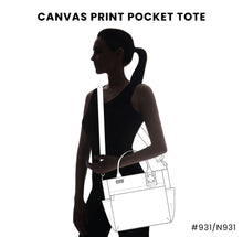 Load image into Gallery viewer, Chala Canvas Print Pocket Tote Turtles Indigo
